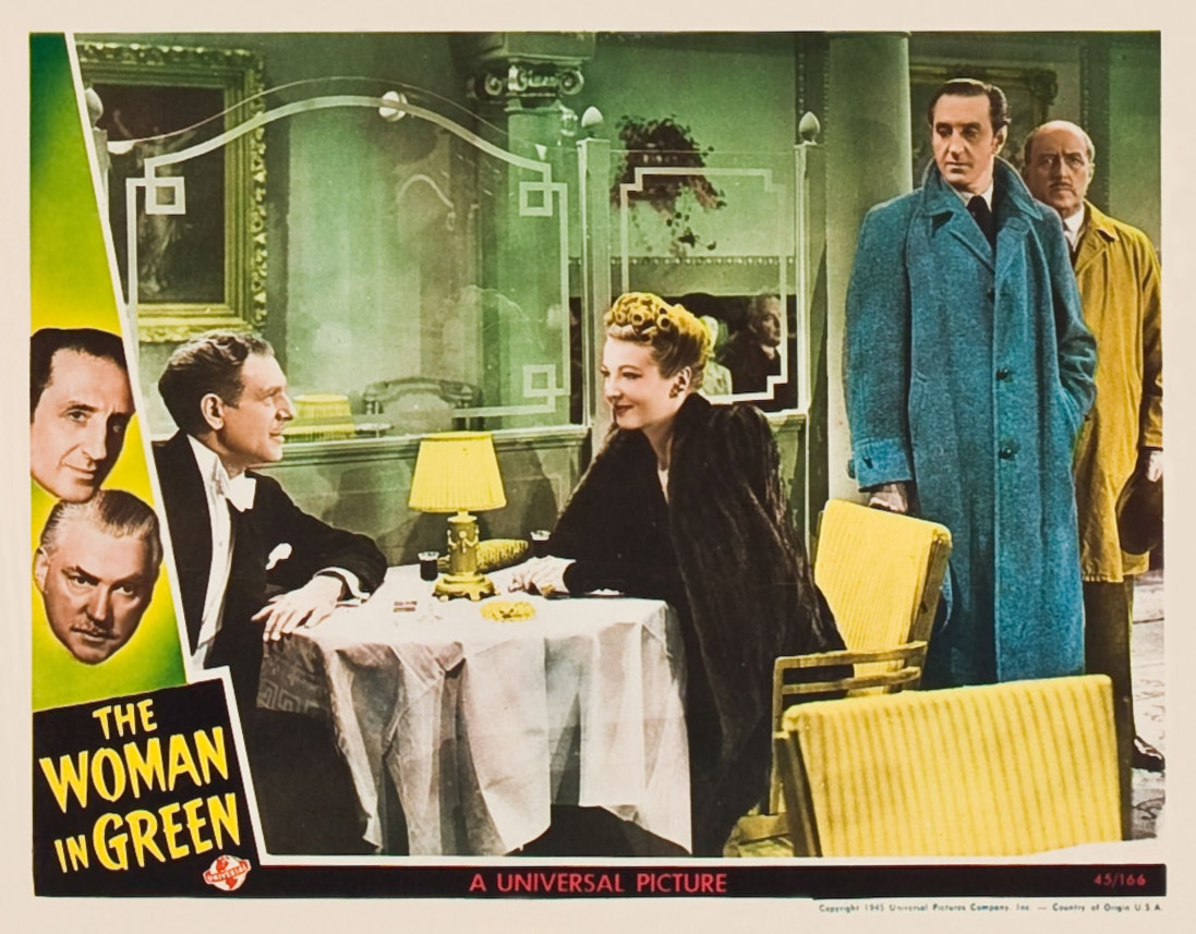 Sherlock Holmes And The Woman in Green 1945 Starring: Basil Rathbone, Nigel Bruce, and Hillary Brooke
